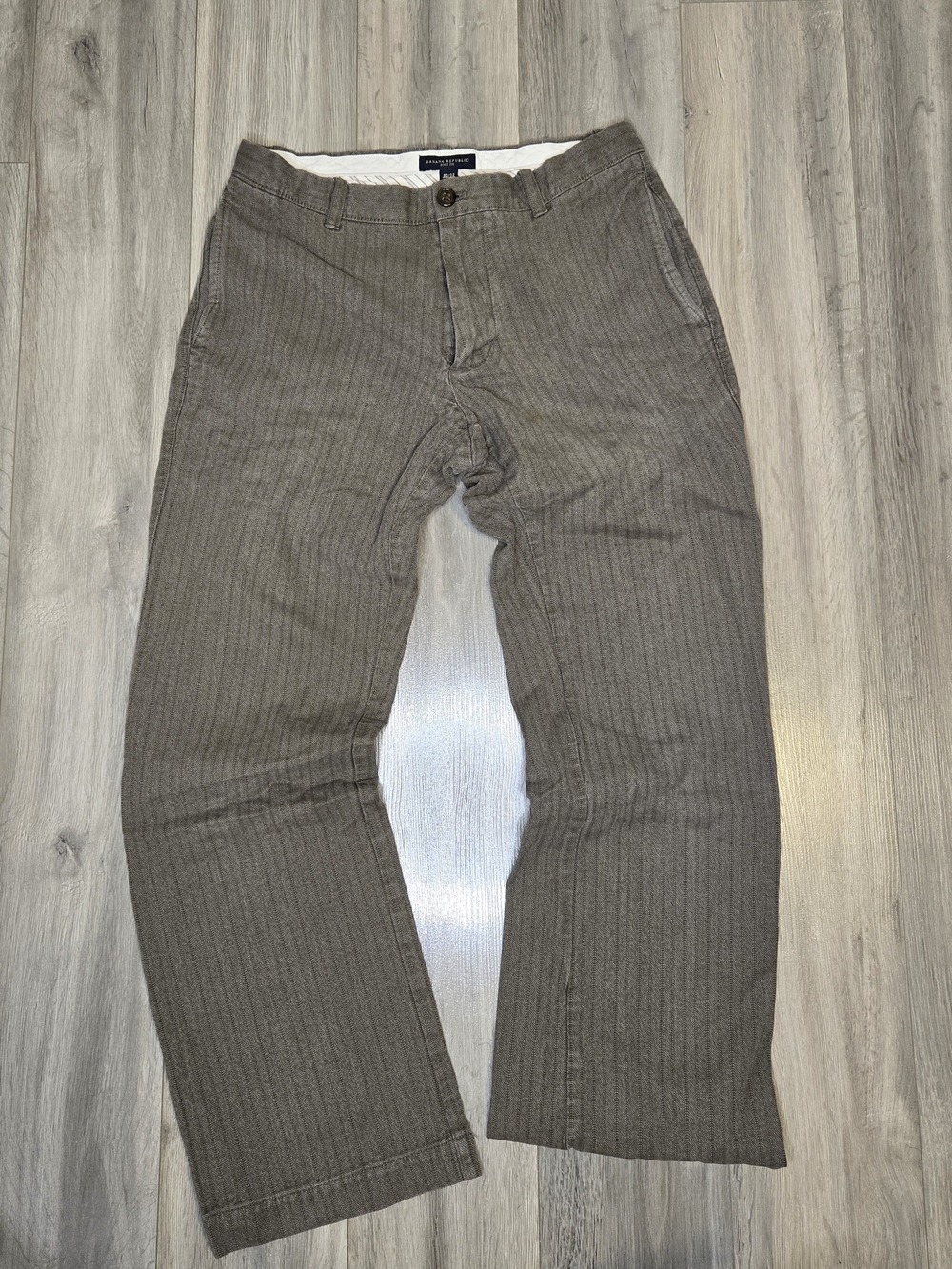 Banana Republic Olive Brown Pinstripe Chinos